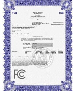 FCC - OET TCB Form 731 Grant of Equipment Authorization